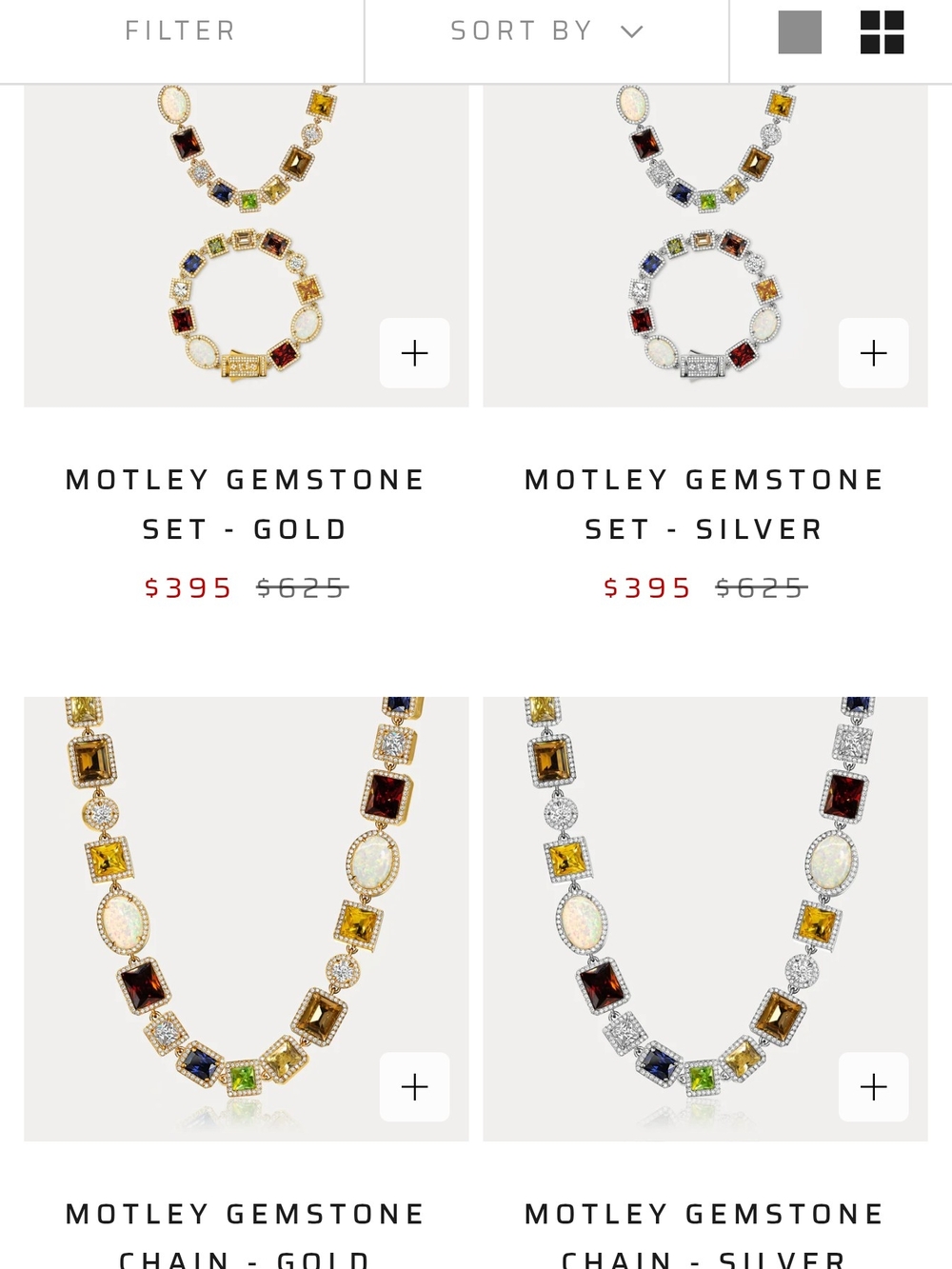 Veyonte formally Hommes Oro Gemstone Chain - Gold 22" and 7.5" Bracelet